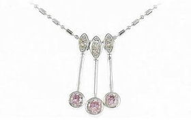Colored CZ Sterling Silver Necklacecolored 