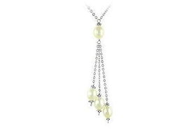 Pearl Sterling Silver Necklacepearl 