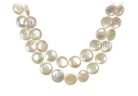 Double Strand Pearl Sterling Silver Necklacedouble 