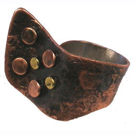 Asymmetrical Copper and Bronze Ring - Chileasymmetrical 