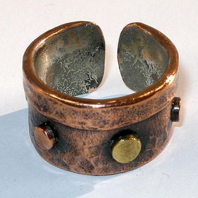 Studded Copper Adjustable Ringstudded 