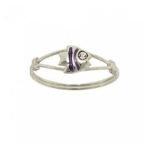 Childrens Sterling Silver Ring Enamel Flower New Sz=5childrens 