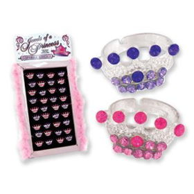 Jewels of a Princess-Adjustable Crown Ring/Display Case Pack 72jewels 