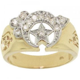 10K GOLD SHRINER MASONIC FRATERNAL MENS DIAMOND RINGgold 