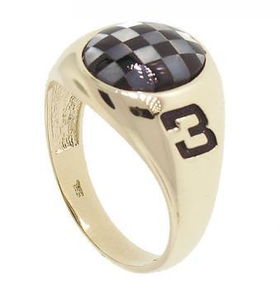 Onyx Mother of Pearl Gold #3 Checkered Flag Racing Ringonyx 
