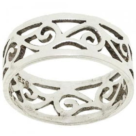 Ladies Sterling Silver Wave Ring Band Size 7 Uniqueladies 