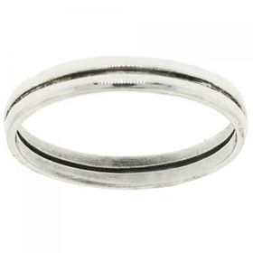 New Sterling Silver Ring Band Channel Accent Sz=7.5sterling 