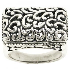 Large Sterling Silver Filigree Ladies Ring Size 7sterling 