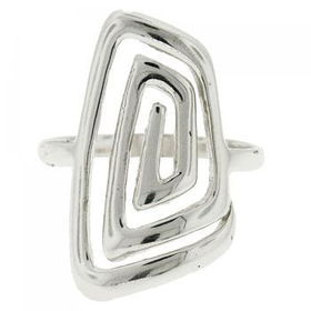 Large Sterling Silver Spiral Ring Ladies Size 6sterling 