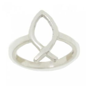 Sterling Silver Ichthus Fish Ring Plain Polished Sz8sterling 