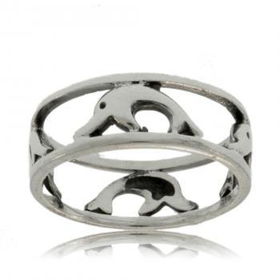 Sterling Silver Jumping Dolphin Ring Ladies Size 8sterling 