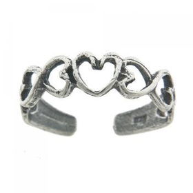 Heart Toe Ring Sterling Silver Cut Out Adjustable Bandheart 