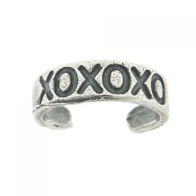 Sterling Silver Hugs & Kisses X O Adjustable Toe Ringsterling 