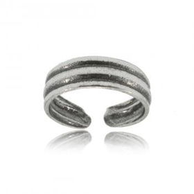 Solid Sterling Silver Double Groove Adjustable Toe Ringsolid 