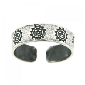 New Adjustable Sterling 925 Silver Happy Sun Toe Ringadjustable 