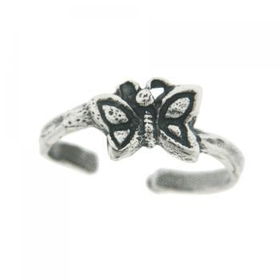 Adjustable Butterfly Sterling Silver Toe Ring for Womenadjustable 
