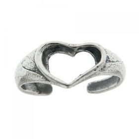 Oxidized Sterling Silver Adjustable Heart Toe Ring Newoxidized 