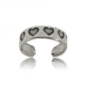 Adjustable Solid Sterling Silver Eight Heart Toe Ringadjustable 