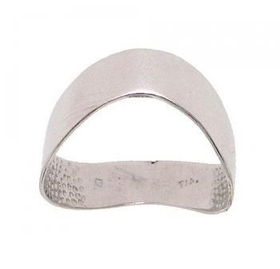 New White Gold Thumb Ring Polished Wide Band Sz=10white 