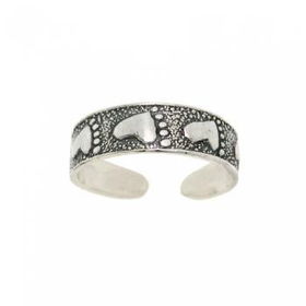 Solid Silver Footprints in the Sand Religious Toe Ringsolid 