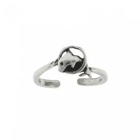 Ladies Sterling Silver Jumping Dolphin Toe Ringladies 
