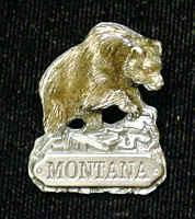 Pewter 3-D Collector Pin - Montana Bear