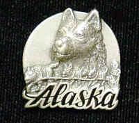 Pewter 3-D Collector Pin - Alaska Dog Teampewter 