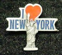 Pewter 3-D Collector Pin -     I Love New York