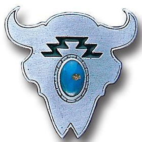 Pewter 3-D Collector Pin - Buffalo Skull