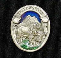 Pewter 3-D Collector Pin - Yellowstone Bisonpewter 