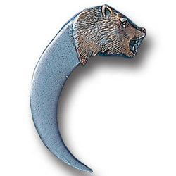 Pewter 3-D Collector Pin - Bear Head and Claw