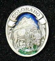 Pewter 3-D Collector Pin - Colorado Bisonpewter 