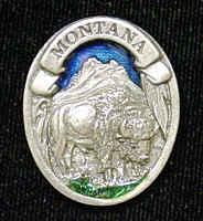 Pewter 3-D Collector Pin - Montana Bisonpewter 