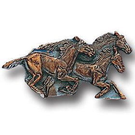 Pewter 3-D Collector Pin - Running Horses