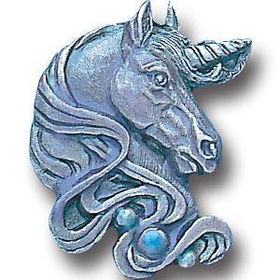 Pewter 3-D Collector Pin - Unicorn Head