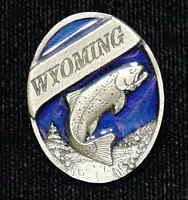 Pewter 3-D Collector Pin - Wyoming Troutpewter 