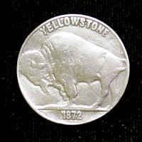 Pewter 3-D Collector Pin - Yellowstone Buffalo Nickel