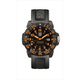 EVO Navy SEAL Colormark, Black Dial w/Orange, Black PU Strapevo 
