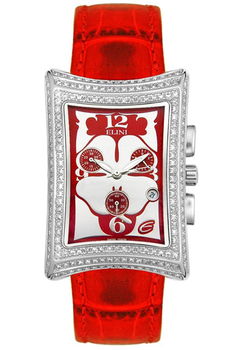 Women's Nazar Diamond Chronograph Red Leatherwomen 