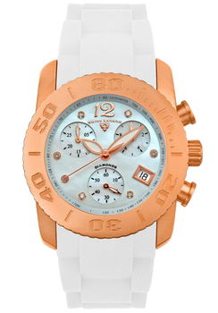 Women's Commander Chronograph Diamond (0.07ctw) White Rubberwomen 