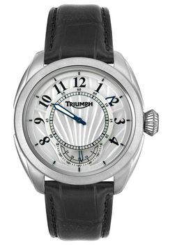 Men's Black Leather Silver Dialmen 