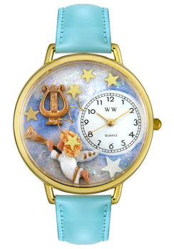 Women's Angel with Harp Theme Light Blue Leatherwomen 