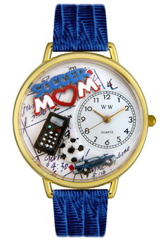 Women's Soccer Mom Theme Blue Leatherwomen 