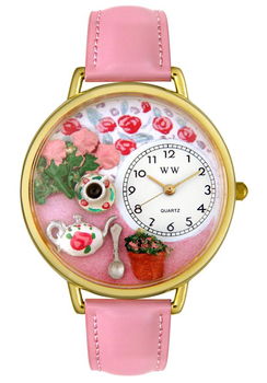 Women's Tea Roses Theme Pink Leatherwomen 