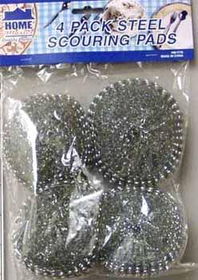 4 Pack Steel Scouring Pads Case Pack 72steel 