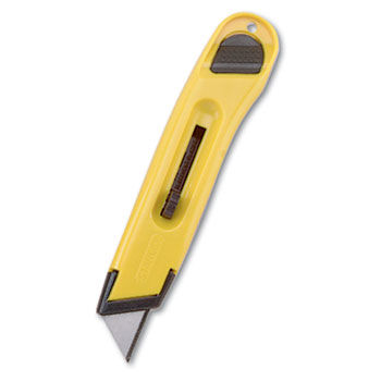 Stanley 10065 - Plastic Light-Duty Utility Knife w/Retractable Blade, Yellow