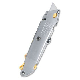 Stanley 10499 - Quick-Change Utility Knife w/Retractable Blade & Twine Cutter, Silver