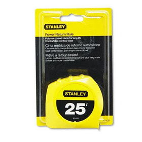 Stanley Bostitch 30455 - Power Return Tape Measure, 3-Way Reading Blade, 1W x 25 ft., Yellowstanley 