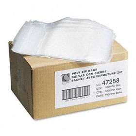 C-Line 47258 - Recloseable Small Parts Bags, Poly, 5 x 8, Clear w/White ID panel, 1000/Carton