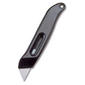 COSCO 091466 - Heavy-Duty Utility Knife w/Fully Retractable Blade, Black/Silver